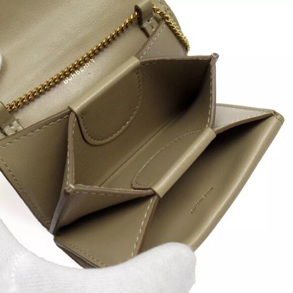 Auth BURBERRY Coin case Card Case beige leather - Picture 4 of 9